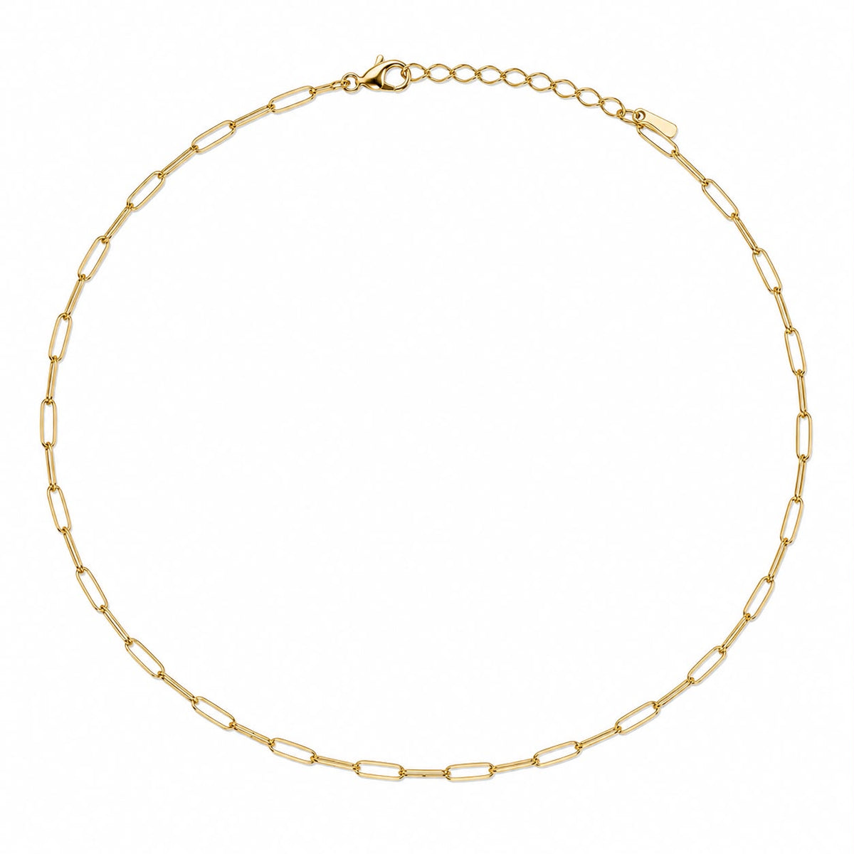 Cadena Paperclip Fina Ajustable(broche tipo timon)