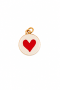 Charm circular corazón rojo