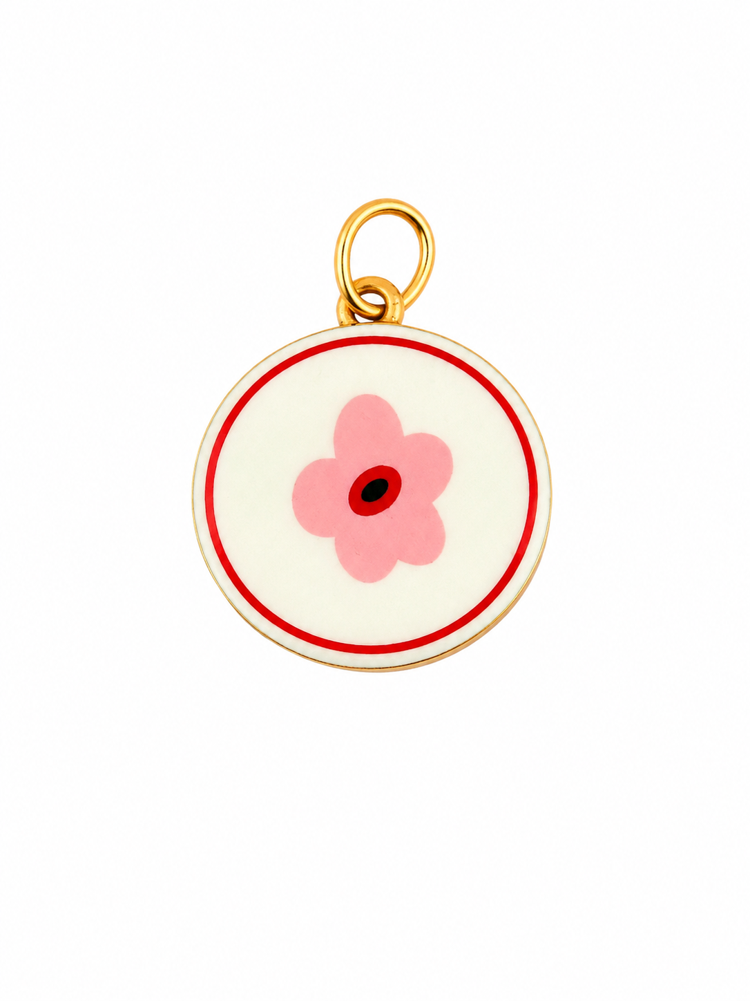 Charm circular flor rosa
