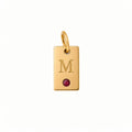 Placa inicial 'M' con gema roja