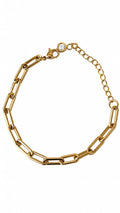 Pulsera Paperclip delgada broche diamante