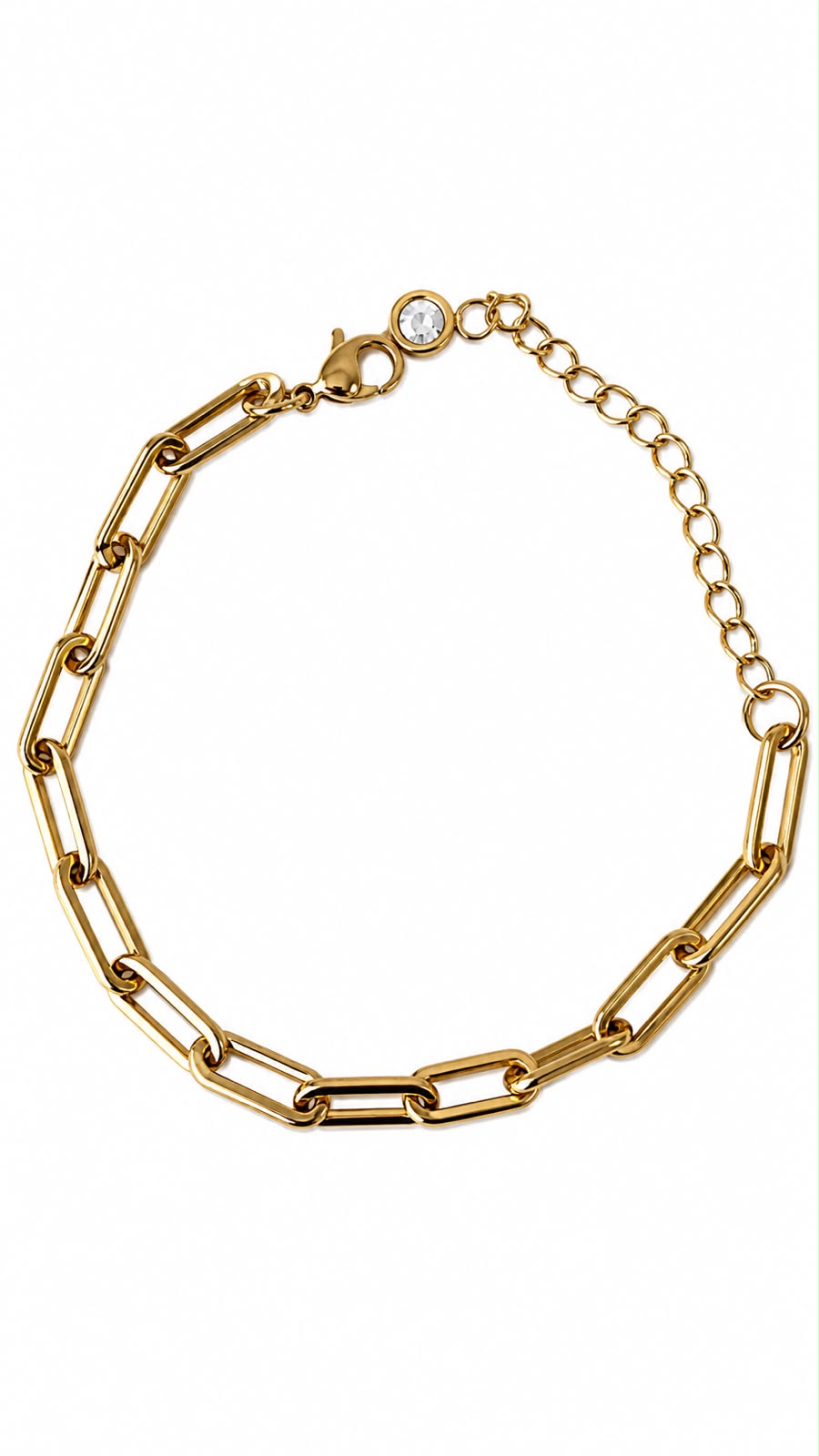 Pulsera Paperclip delgada broche diamante