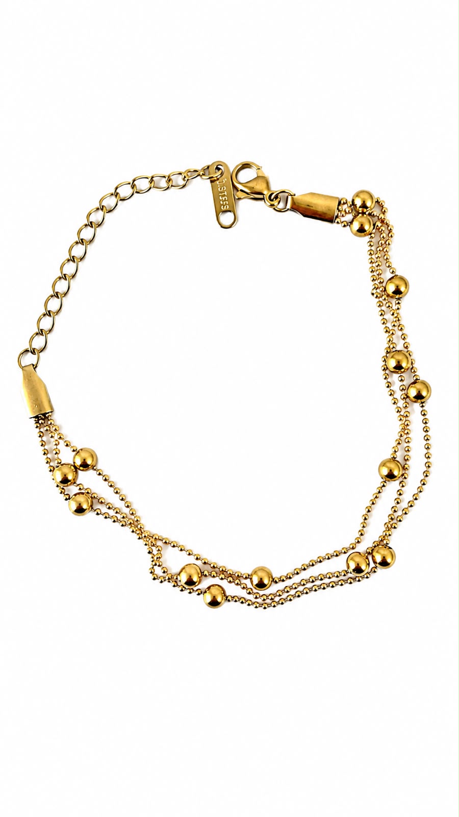 Pulsera Triple Cadena de Bolitas