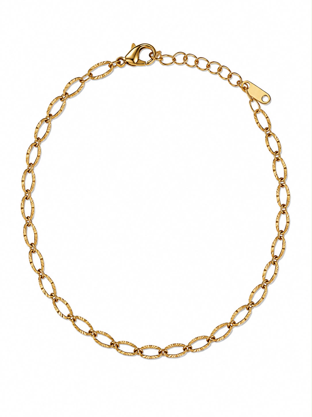 Pulsera Eslabón pequeño Ovalo Texturizado