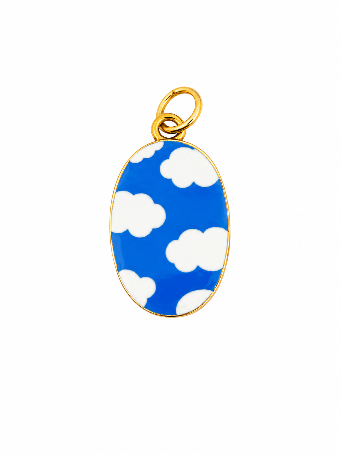 Óvalo azul con nubes