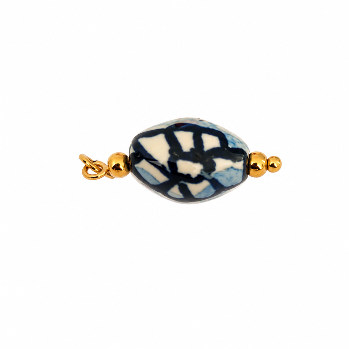 Piedra flor azul pintada